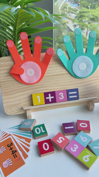 Wooden Clock and Finger Arithmetic Operation Learning Kit
